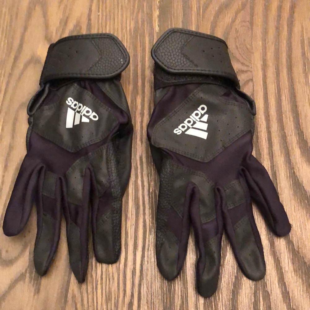 Adidas youth medium black batting gloves